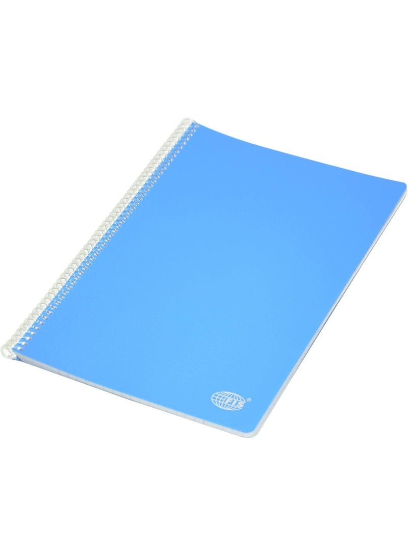 FIS Spiral PP Soft Cover Notebook, French Ruling, 100 Sheets, A4 Size, Blue Color - FSNBSA4FRPPBL - Image 2